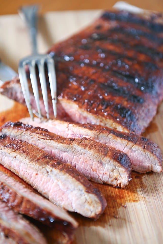 close up of the ingredients for smoked paprika flank steak marinade