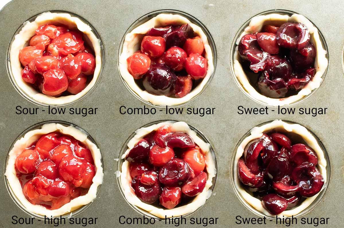 fresh cherries being pitted for a pie
