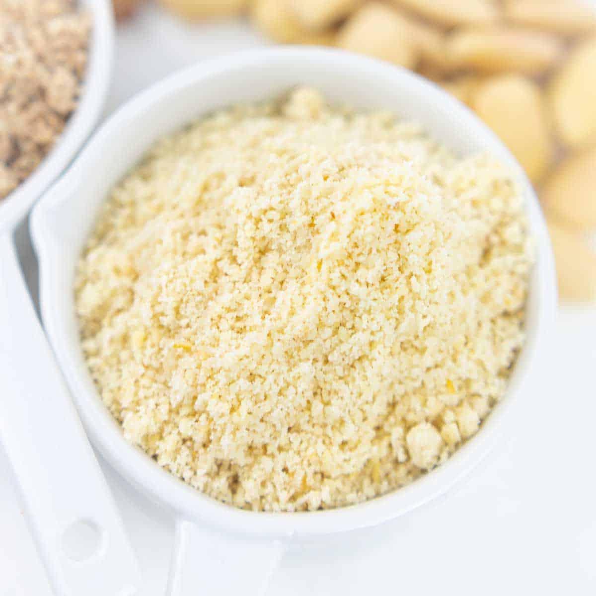 close-up of almond flour