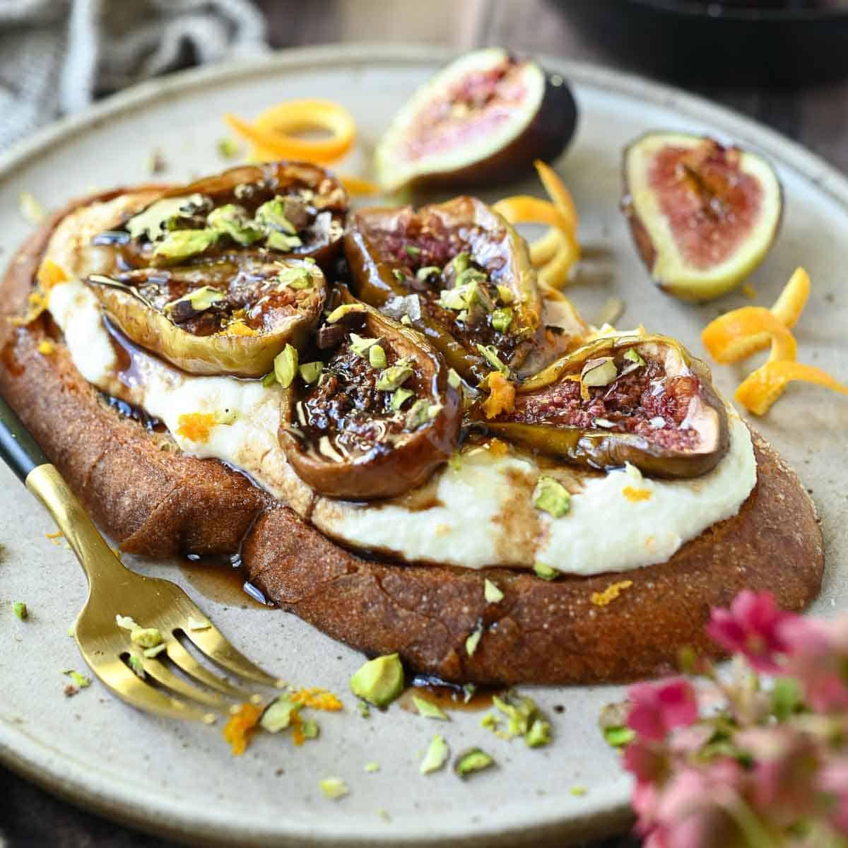 Fig and Balsamic Rhubarb Spread on toast