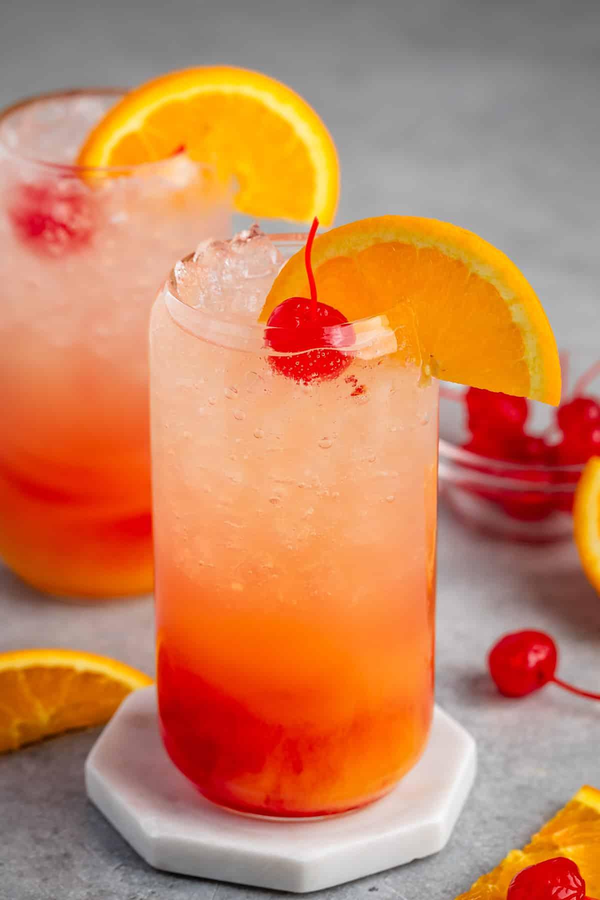 cranberry orange virgin mojito in a glass