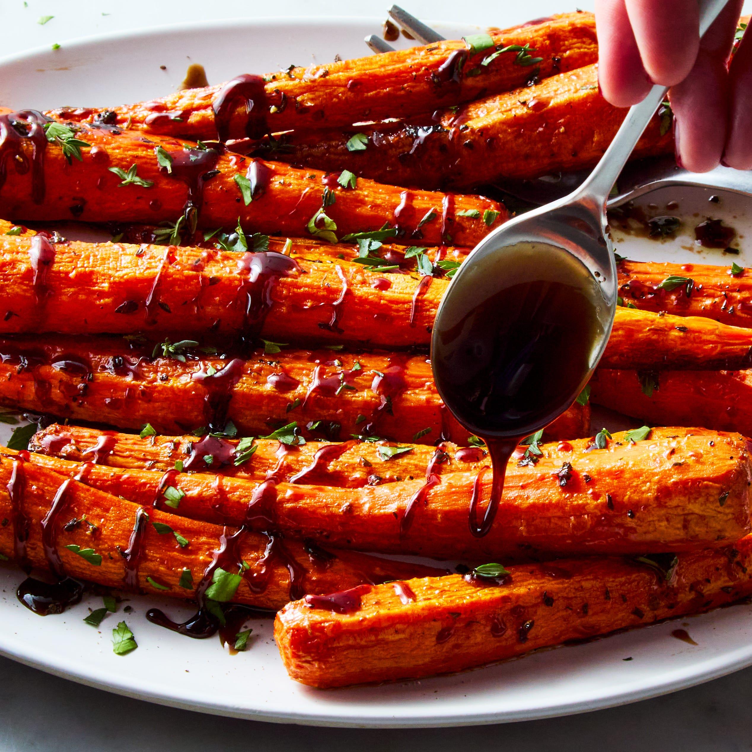 Balsamic Glazed Carrot Fries with Maple Syrup Drizzle
