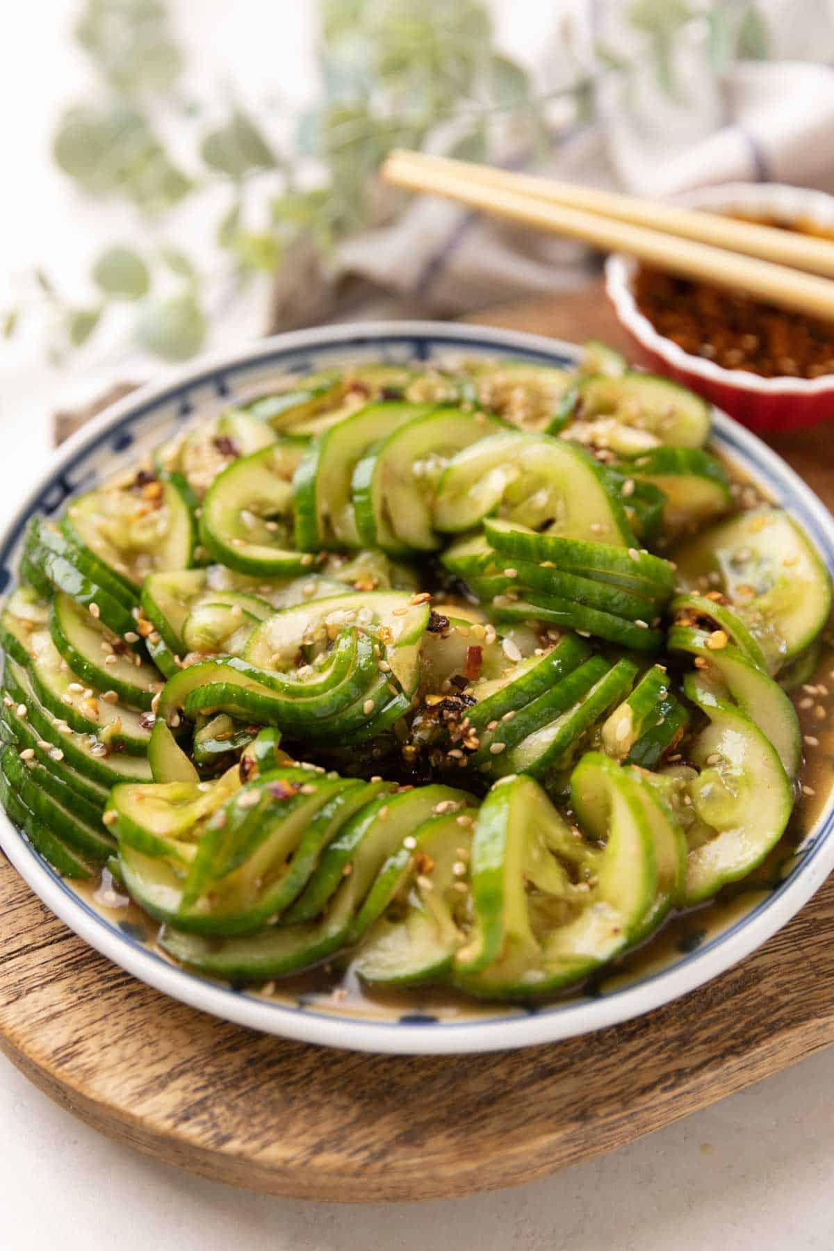 vibrant cucumber and hibiscus salad