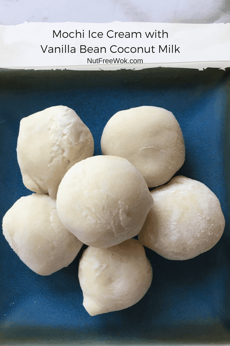 Mochi balls in vanilla cold brew, close up shot