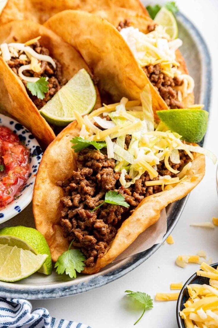 ground beef taco preparation