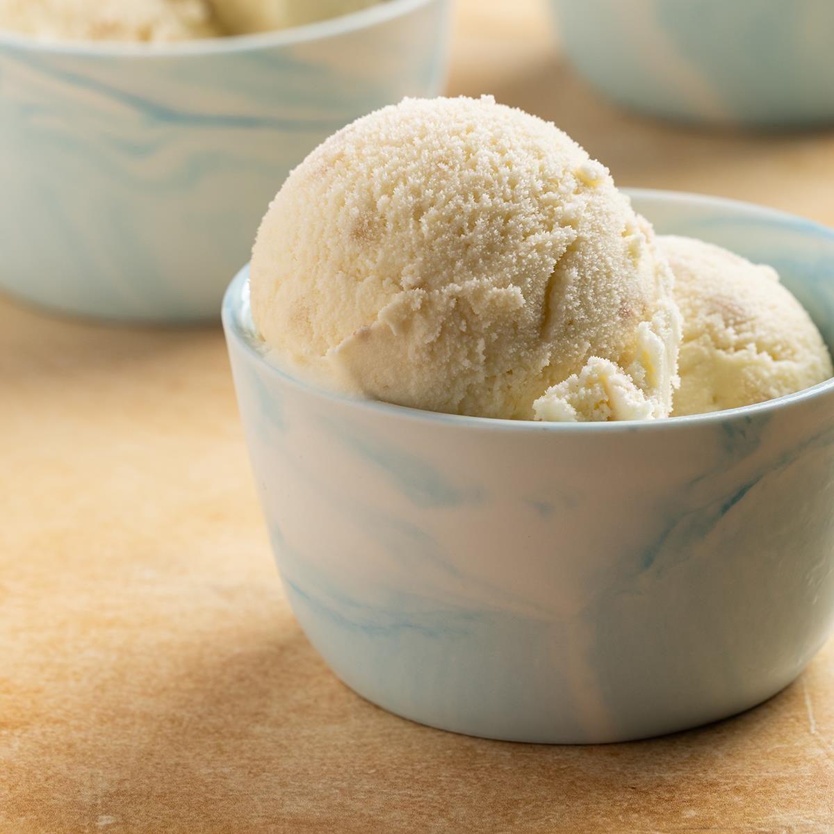 person enjoying homemade banana ice cream