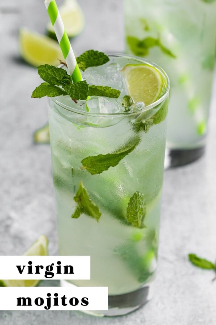 peanut butter virgin mojito with mint garnish