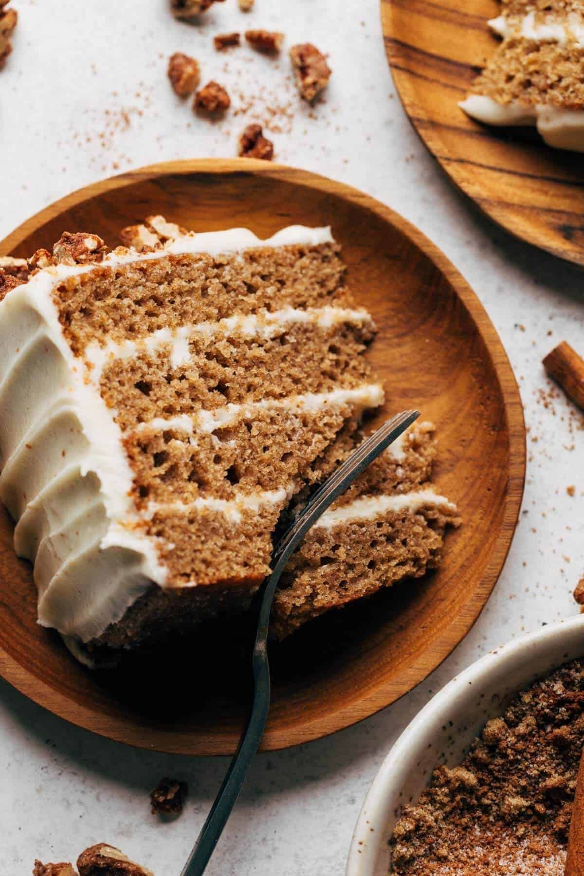 fall spiced cake with frosting