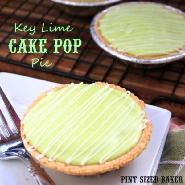 Key lime pie cake pops decorated with graham cracker crumbs and lime zest