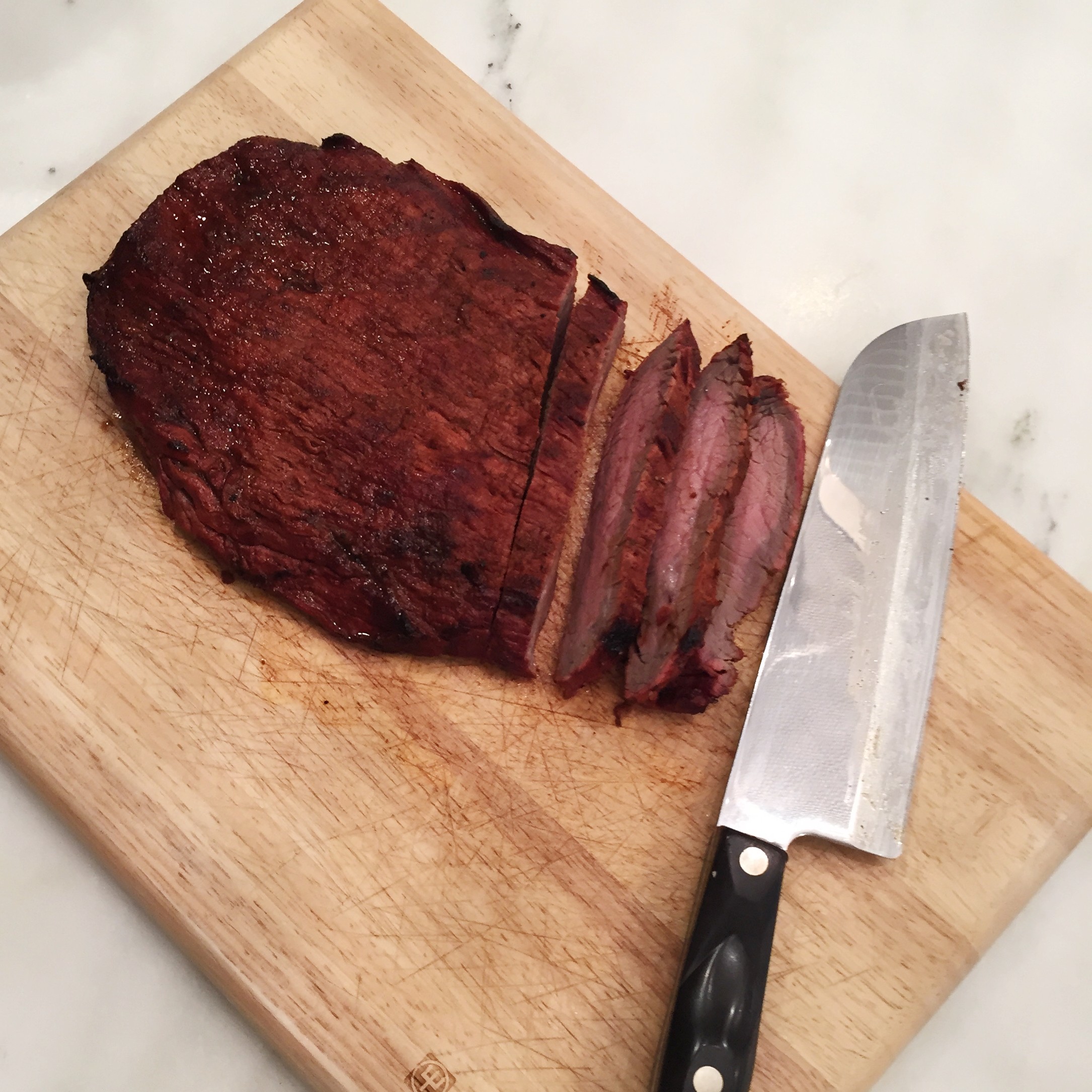 flank steak marinating in smoked paprika marinade